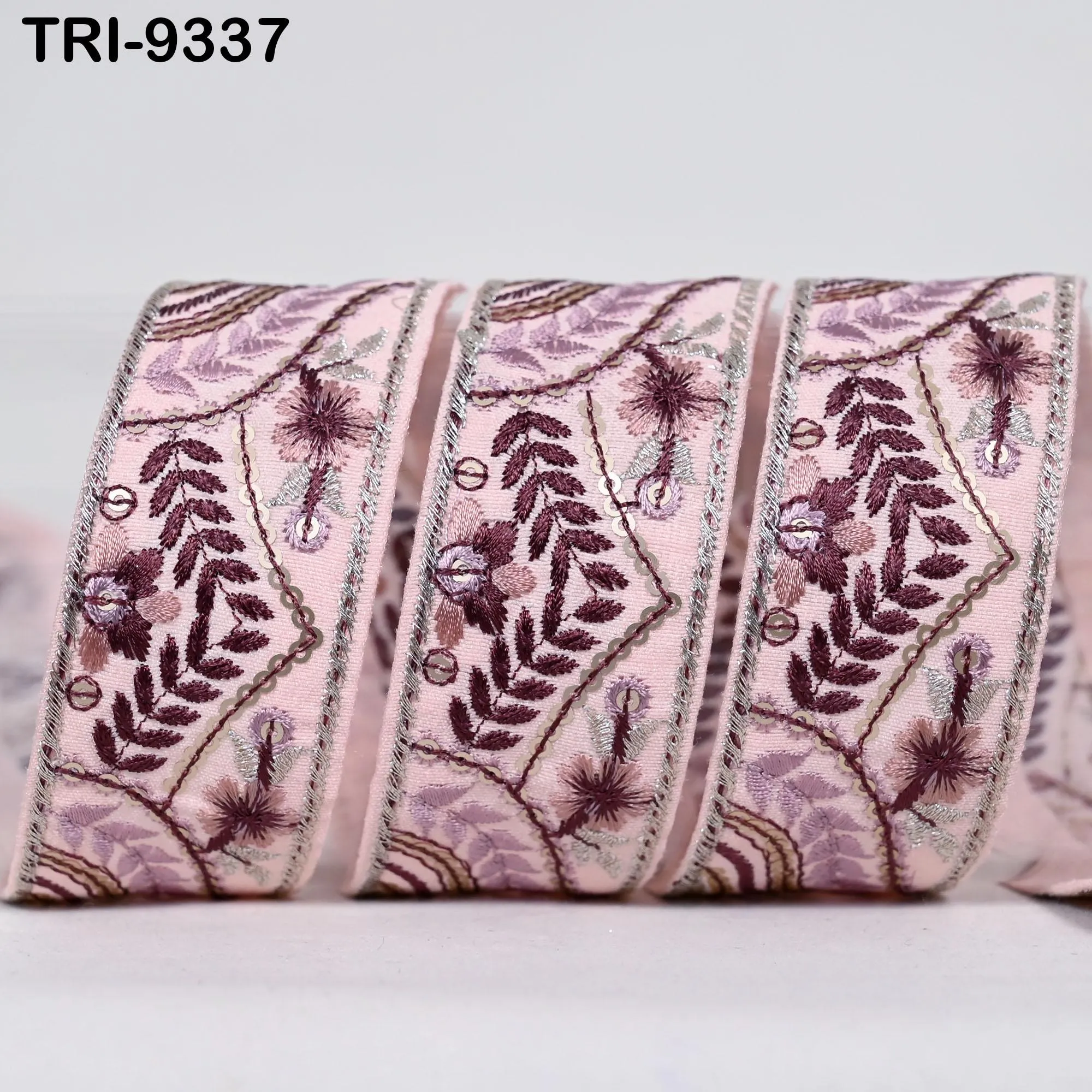 9 Yard Embroidery Trim Fabric 35mm Embellishment Sari Ribbon Sewing DIY Crafting Border Indian Embroidered Trimming Cushion Laces Home Decor