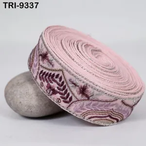 9 Yard Embroidery Trim Fabric 35mm Embellishment Sari Ribbon Sewing DIY Crafting Border Indian Embroidered Trimming Cushion Laces Home Decor