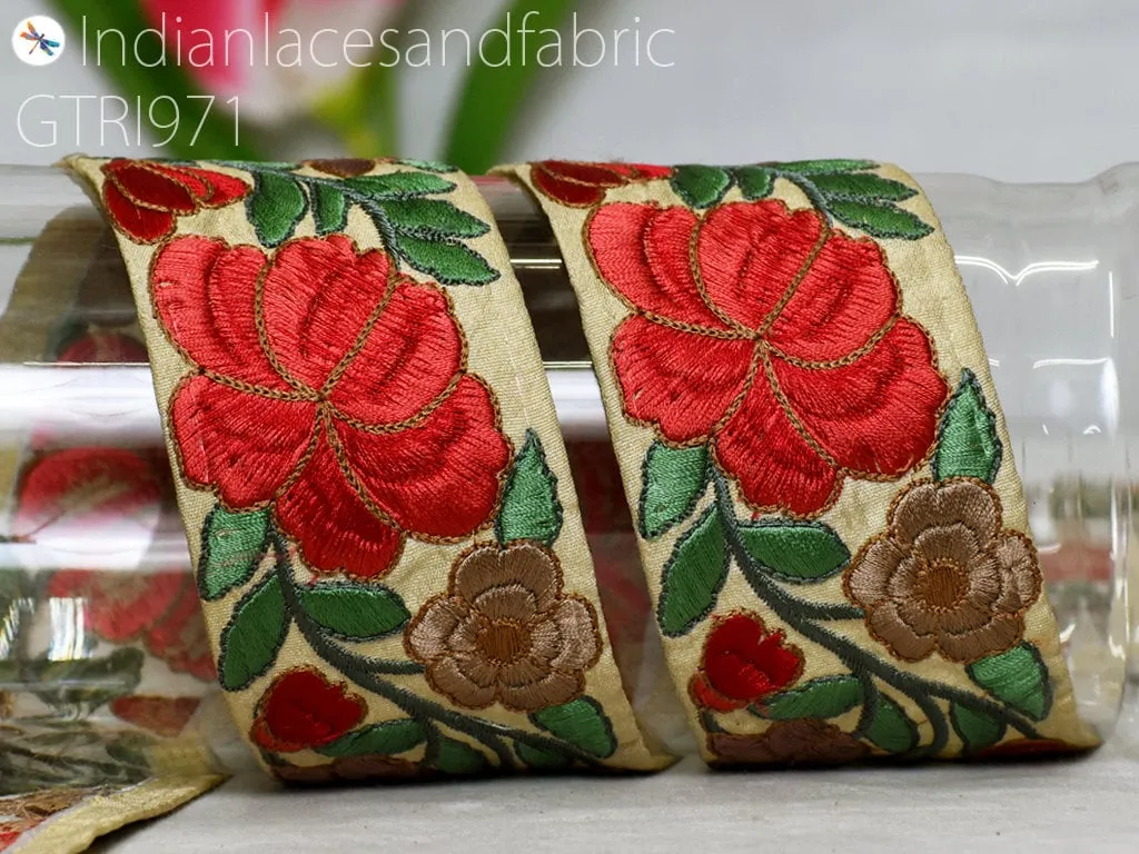 9 Yard Indian 6CM Embroidery Fabric Trim Embellishment Crafting Sewing Saree Decorative Sari Border Embroidered Ribbon headbands Beach Bags