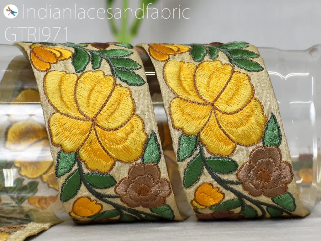 9 Yard Indian 6CM Embroidery Fabric Trim Embellishment Crafting Sewing Saree Decorative Sari Border Embroidered Ribbon headbands Beach Bags