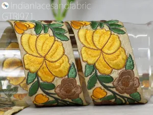 9 Yard Indian 6CM Embroidery Fabric Trim Embellishment Crafting Sewing Saree Decorative Sari Border Embroidered Ribbon headbands Beach Bags