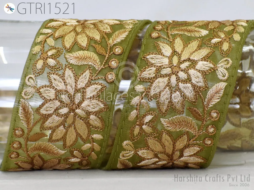9 Yard Indian 6cm Trim Embroidered Saree Ribbon Cushions Sewing Crafting Embellishments Sari Embroidery Trimmings Border Curtain Home Décor