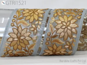 9 Yard Indian 6cm Trim Embroidered Saree Ribbon Cushions Sewing Crafting Embellishments Sari Embroidery Trimmings Border Curtain Home Décor