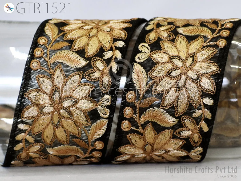 9 Yard Indian 6cm Trim Embroidered Saree Ribbon Cushions Sewing Crafting Embellishments Sari Embroidery Trimmings Border Curtain Home Décor