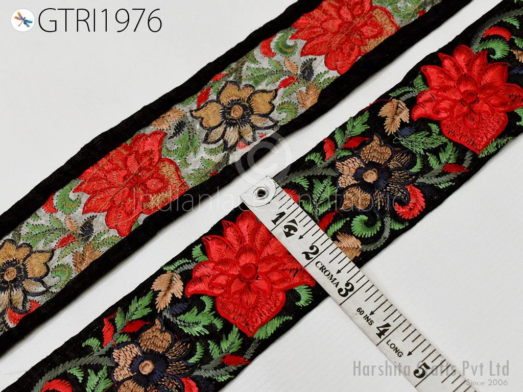 9 Yard Indian 75mm Decorative Embroidery Fabric Trim Decor Bags Embellishments DIY Craft Sewing Saree Indian Sari Border Embroidered Ribbon