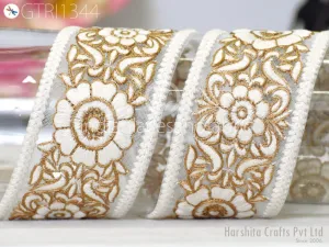 9 Yard Indian Embroidered 55mm Trim Embellishment Sari Border Embroidery Saree Ribbon Cushions Home Décor Sewing Clothing Costumes Trimmings