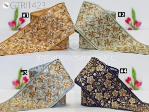 9 Yard Indian Embroidered Fabric Trim Sari Border Cushions DIY Crafting Wedding Saree Sewing Embroidery Dress Embellishment Costume Ribbon