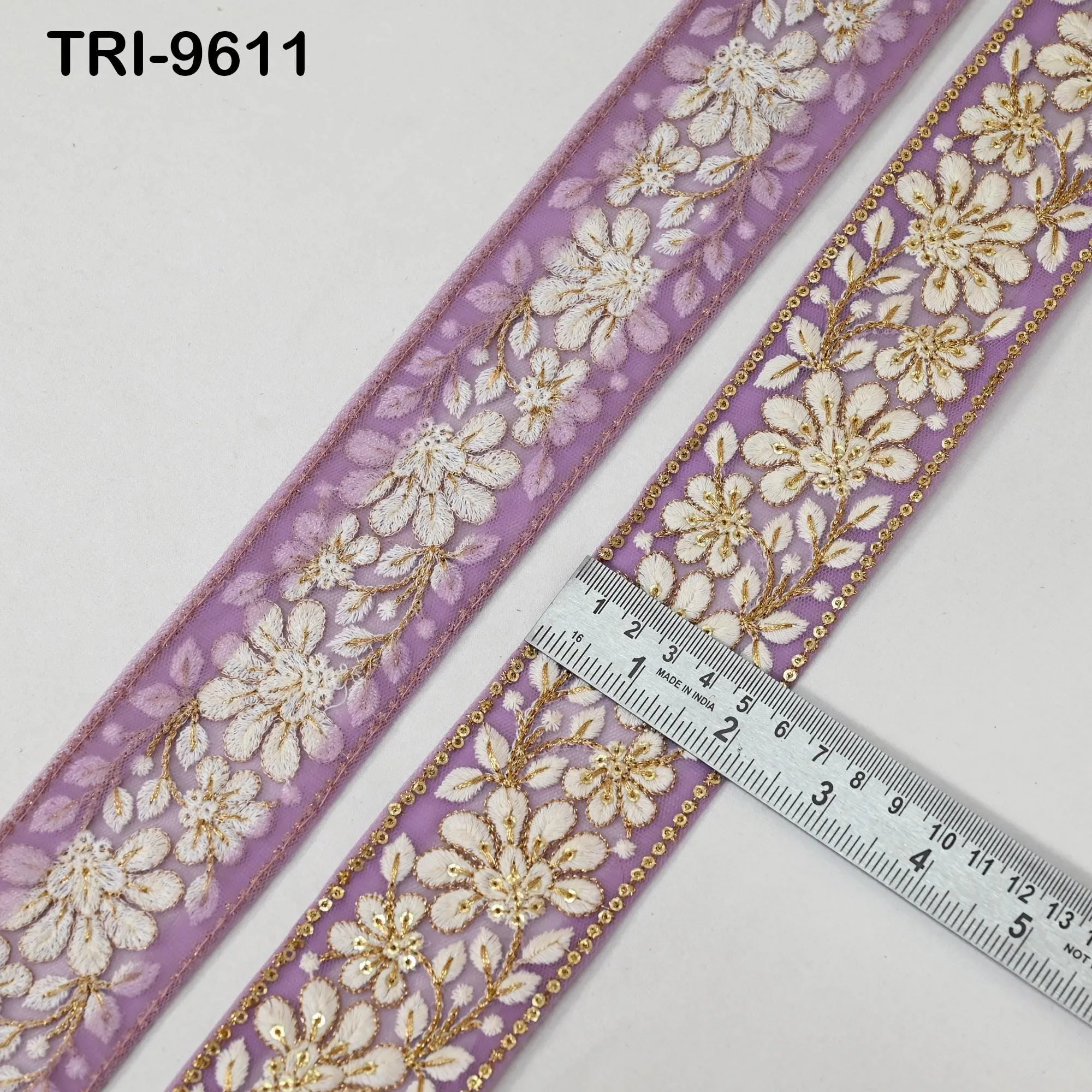 9 Yard Indian Embroidery 5cm Trim Embroidered Saree Ribbon Sari Embellishments Cushions Sewing Crafting Trimmings Curtains Headbands Border