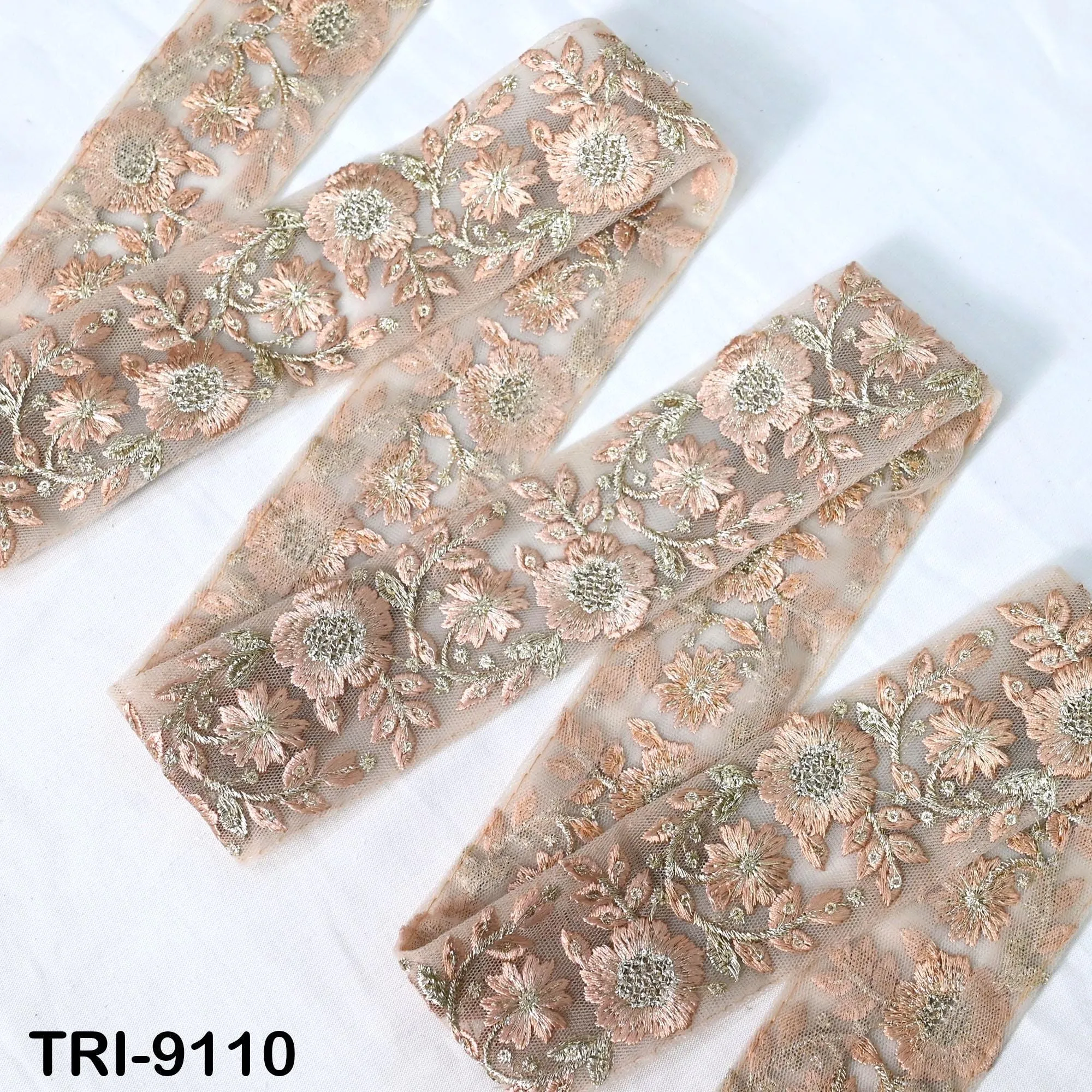 9 Yard Indian Embroidery Ribbon Sari Embellishments Embroidery 5cm Trims Saree Border Sewing DIY Crafting Trimmings Headbands Junk Journals
