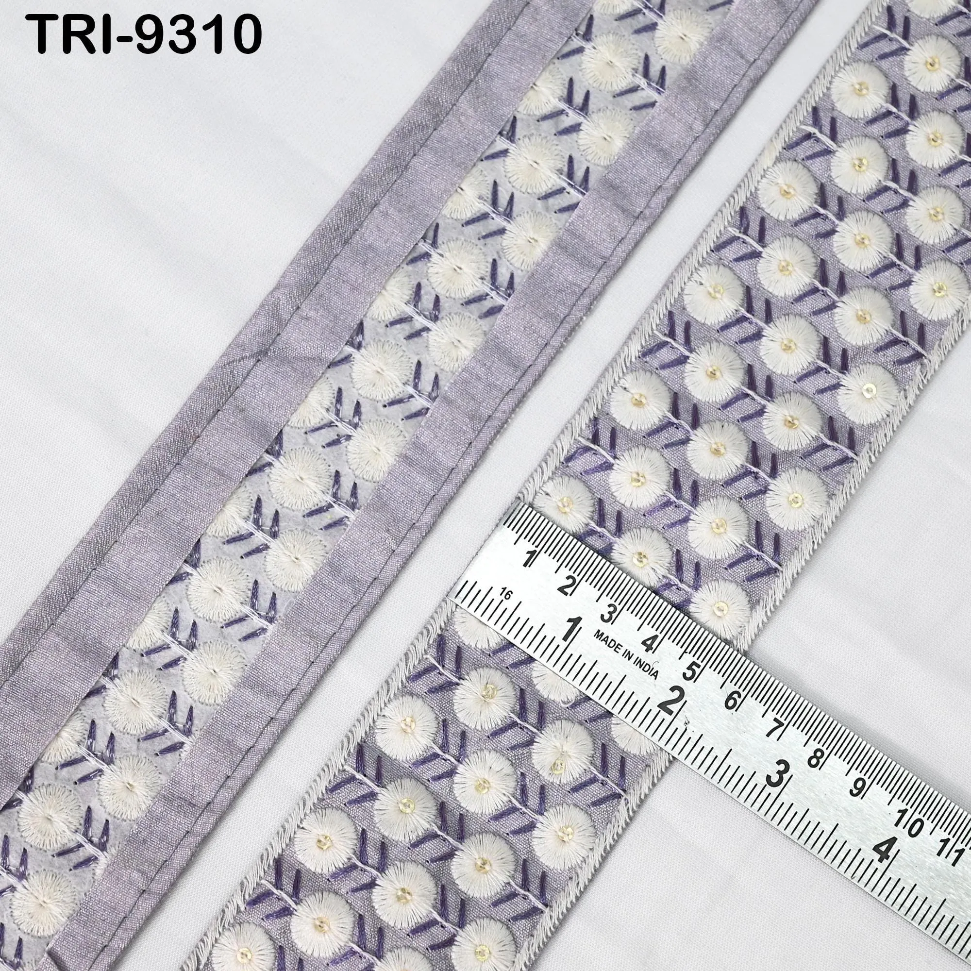 9 Yard Indian Embroidery Trim 6 cm Embroidered Saree Ribbon Sari Embellishments Cushions Sewing Crafting Trimmings Curtains Headbands Border