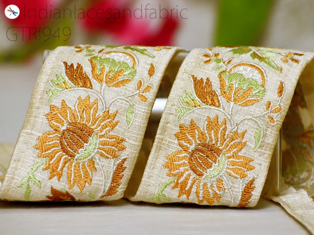9 Yard Indian Trim 5 Cm Sari Border Crafting Ribbons Sewing Embroidered Covers Decorative Costumes Cushion Curtain Home Decor Trimmings