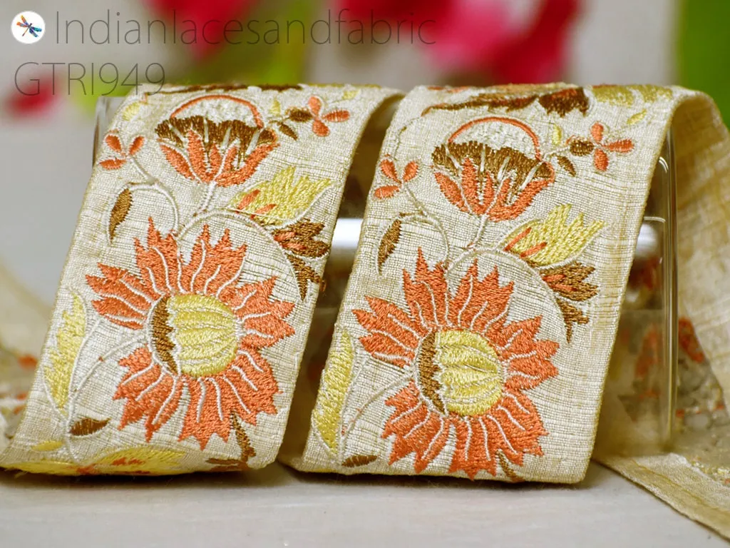 9 Yard Indian Trim 5 Cm Sari Border Crafting Ribbons Sewing Embroidered Covers Decorative Costumes Cushion Curtain Home Decor Trimmings