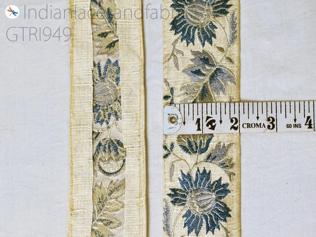 9 Yard Indian Trim 5 Cm Sari Border Crafting Ribbons Sewing Embroidered Covers Decorative Costumes Cushion Curtain Home Decor Trimmings