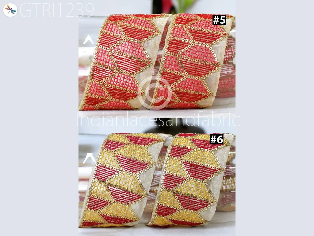 9 Yard Indian Trim Embroidered Drapery Embellishments Hats Bag Saree Trimming Decorative Ribbon Crafting Sewing Sari Borders Home Decor