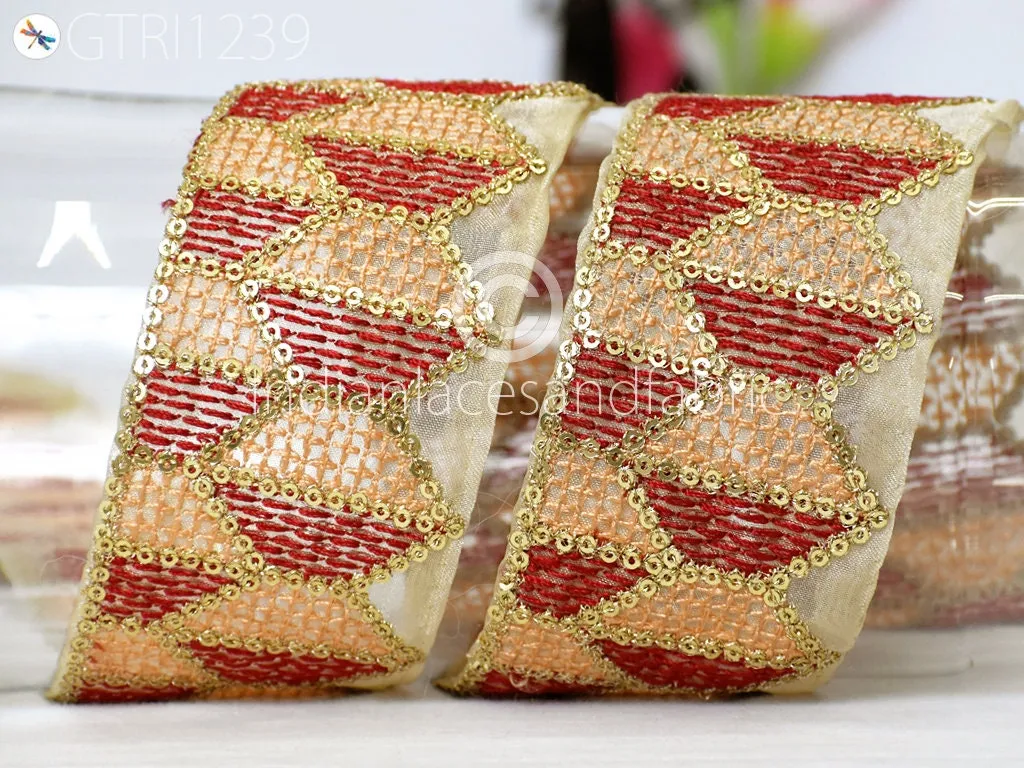 9 Yard Indian Trim Embroidered Drapery Embellishments Hats Bag Saree Trimming Decorative Ribbon Crafting Sewing Sari Borders Home Decor