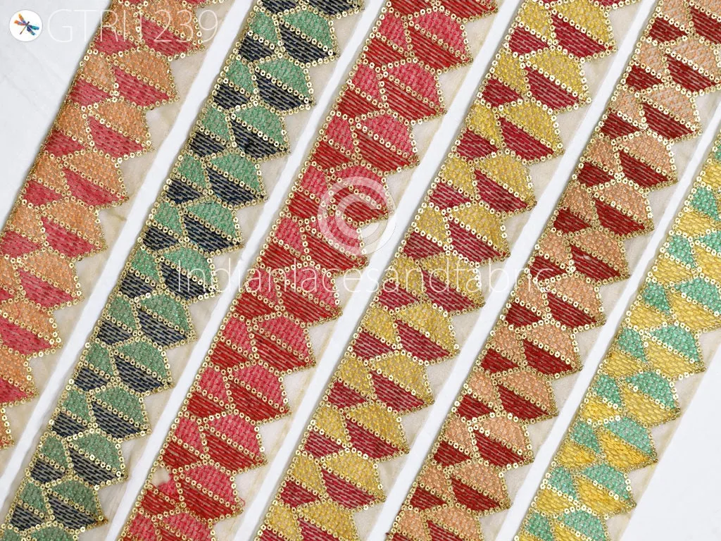 9 Yard Indian Trim Embroidered Drapery Embellishments Hats Bag Saree Trimming Decorative Ribbon Crafting Sewing Sari Borders Home Decor