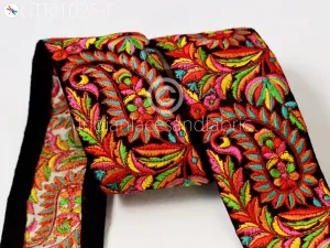 9 Yard Paisley 75mm Embroidered Ribbon Fabric Trims Saree Scarf Border Dolls DIY Craft Sewing Beach Bags Home Decoration Embellishment Trims