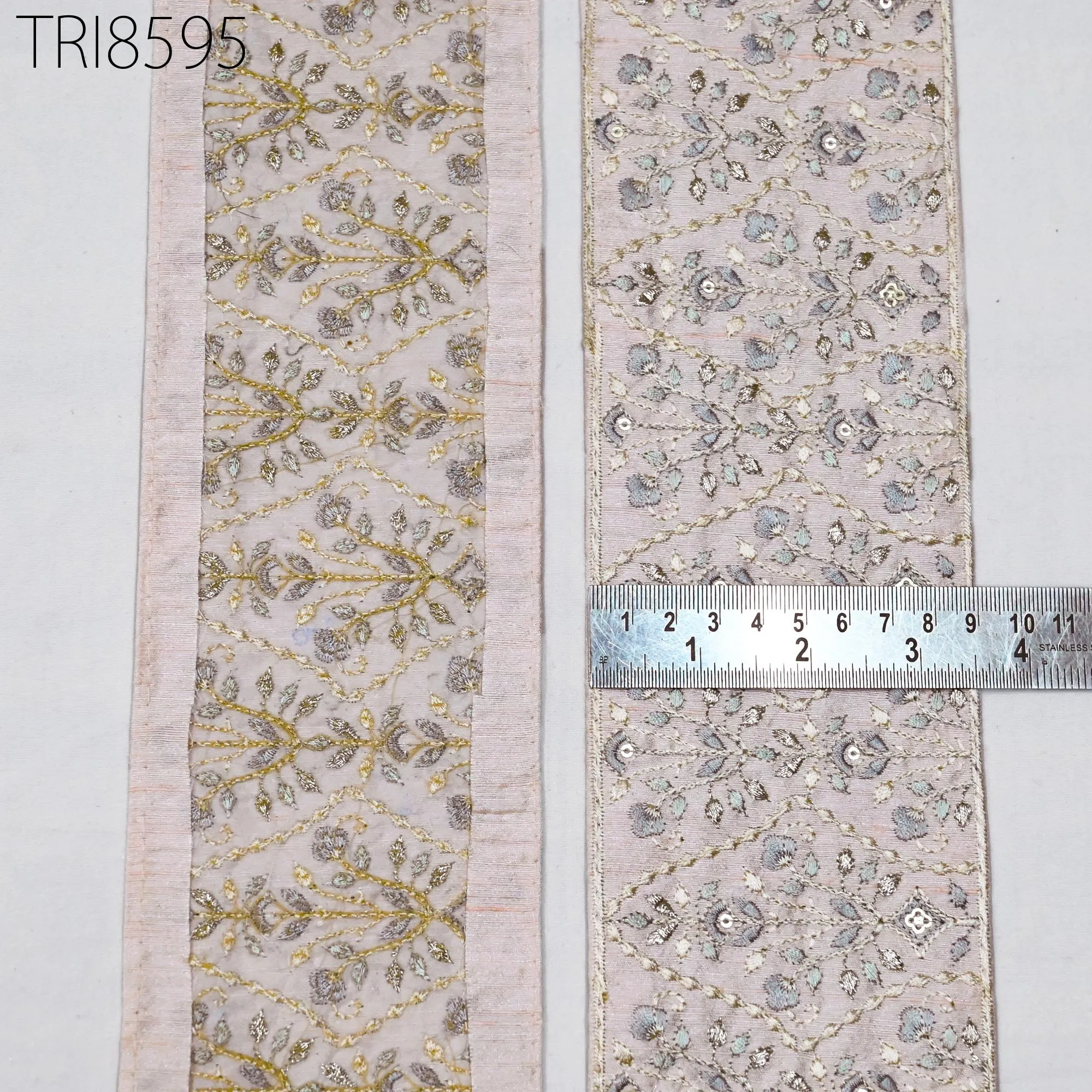 9 Yard Pink Embroidery 9cm Trim Indian Embroidered Ribbons Laces Fabric Sari Border Crafting Sewing Embellishment Costumes Trimmings Tape
