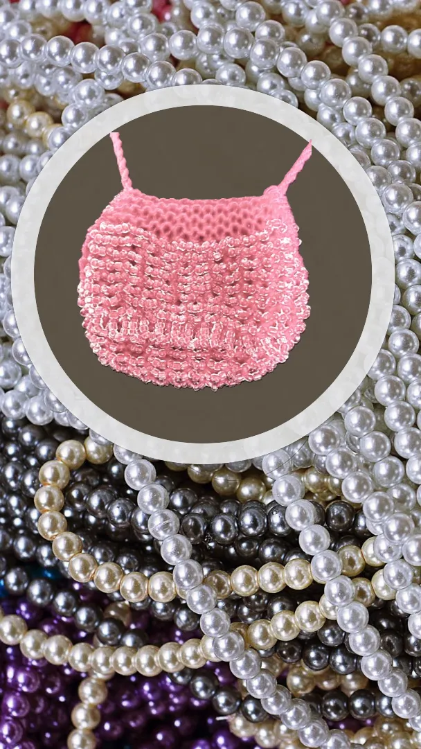 Admire Grace's Handmade Knit & Bead Money Bag Necklace