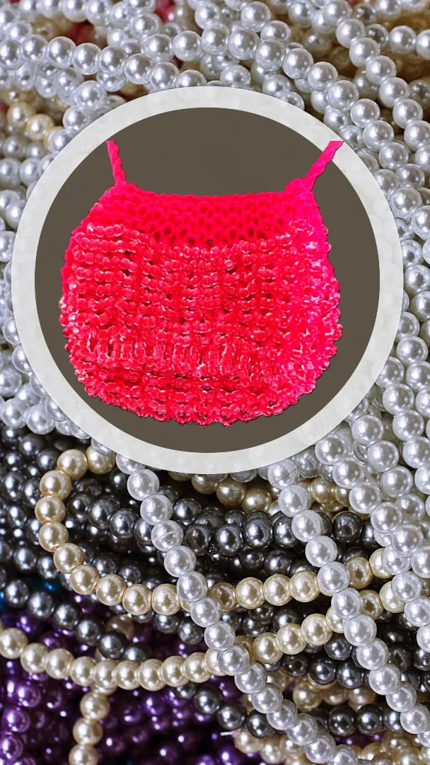 Admire Grace's Handmade Knit & Bead Money Bag Necklace