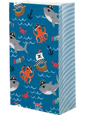 Ahoy Pirate 8 Pack Paper Party Favour Bags
