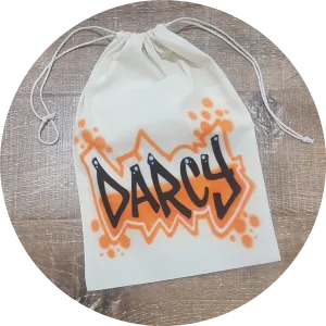Airbrush Calico Bag Name Design 003