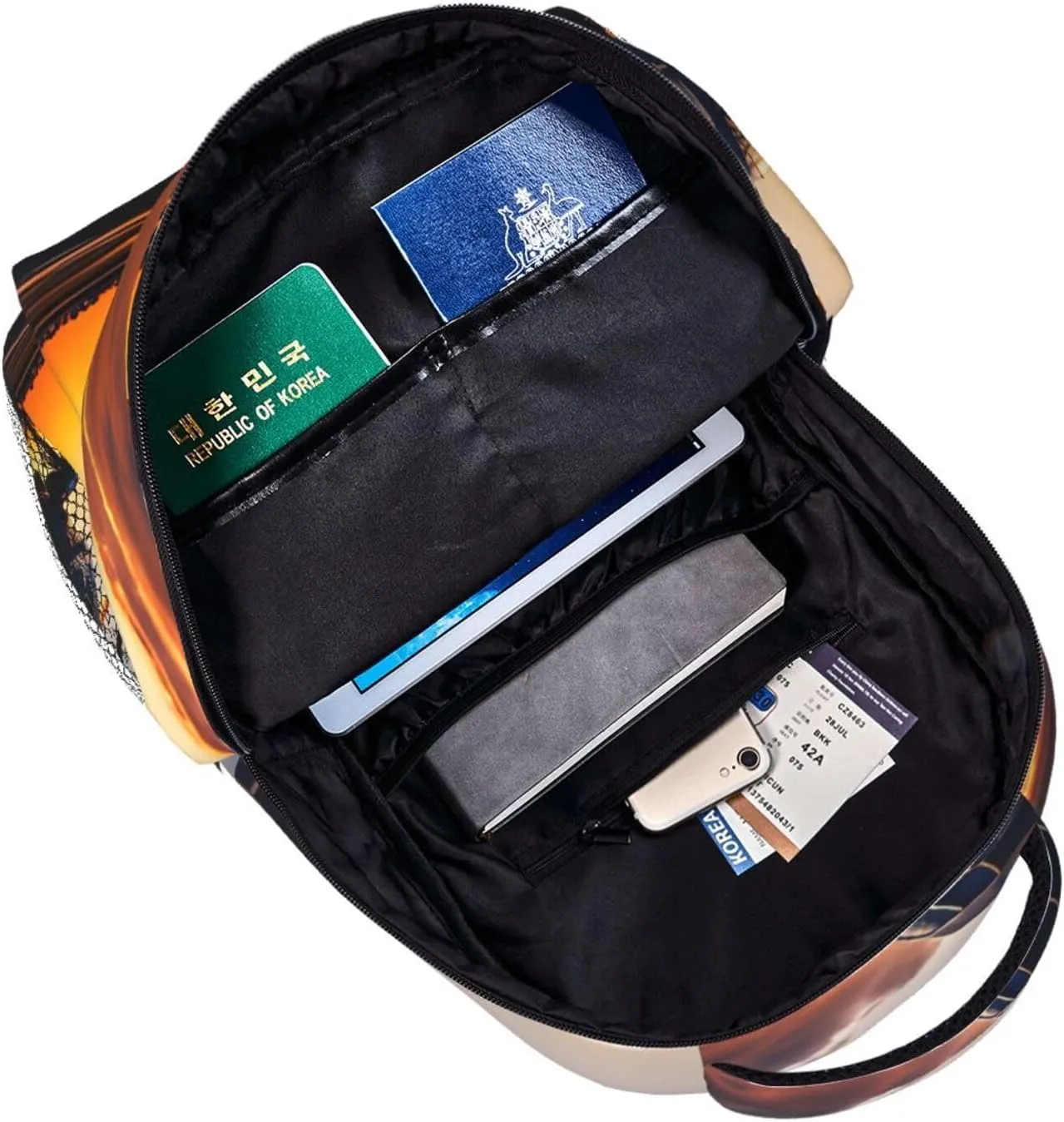 Aircraft Plane At Sunset Print Laptop Backpack Stylish Bookbag College Daypack Travel Business Work Bag For Men Women
