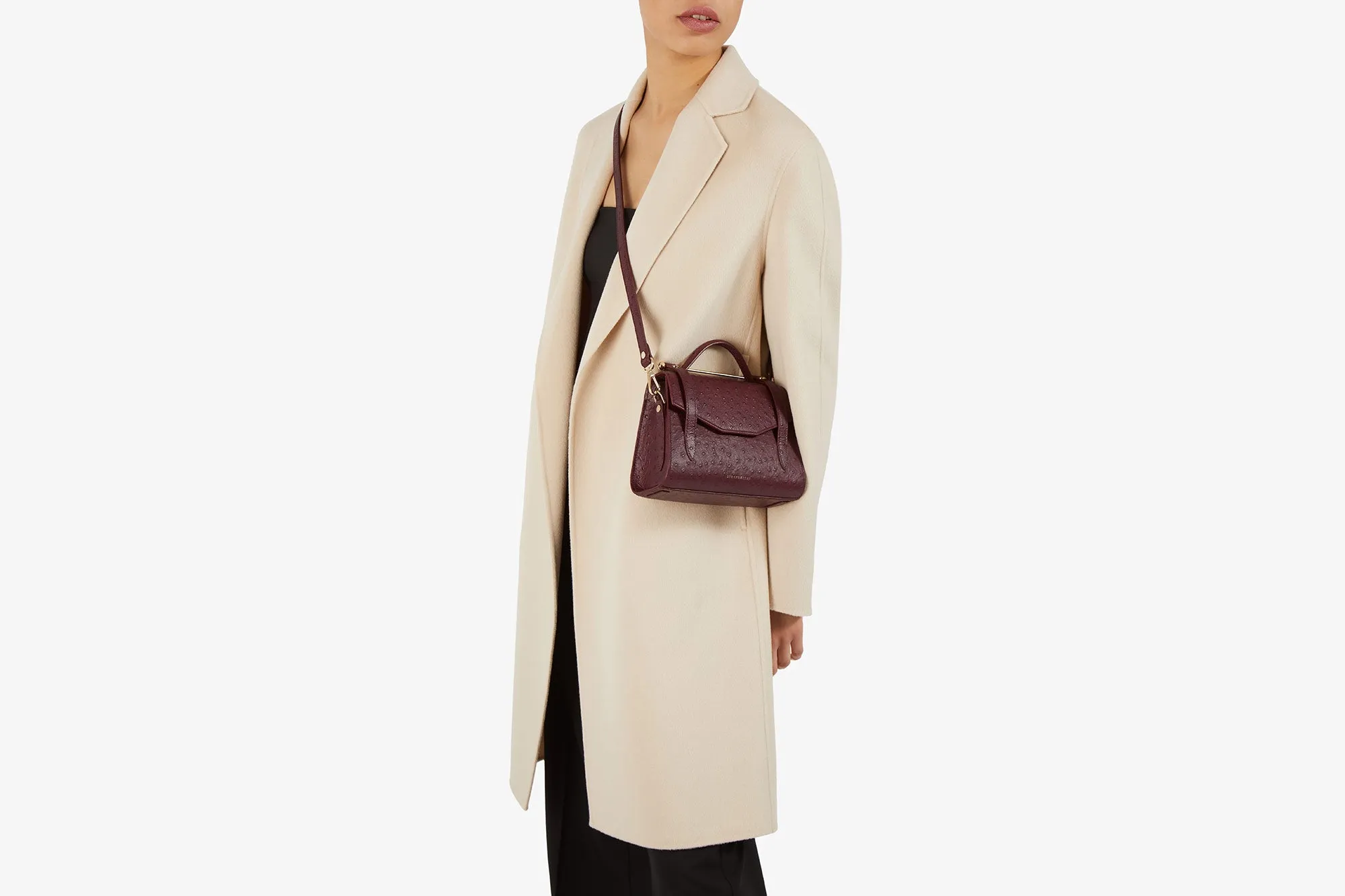 Allegro Mini - Ostrich Embossed Burgundy