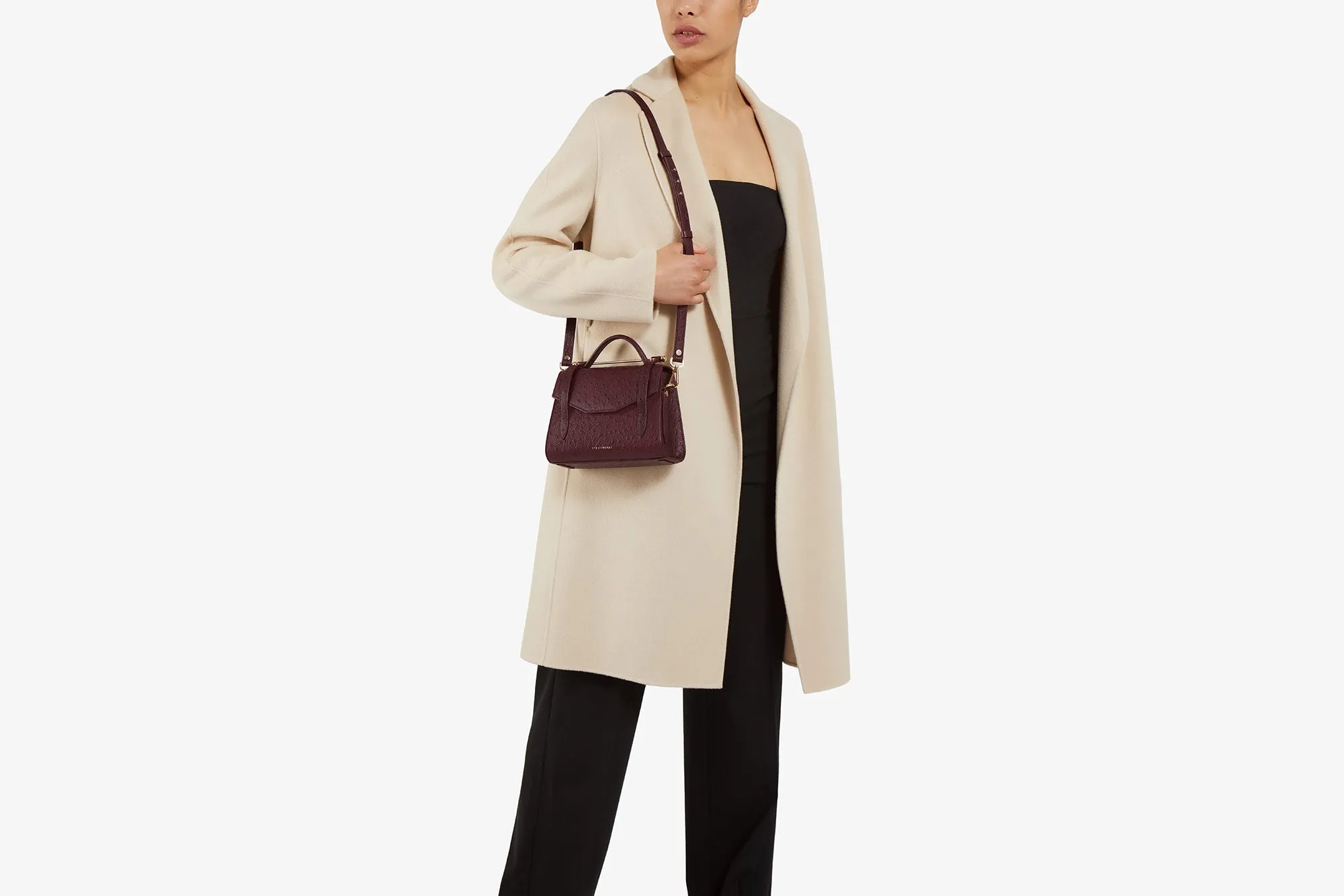 Allegro Mini - Ostrich Embossed Burgundy