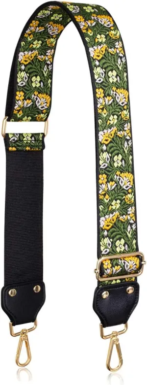Allzedream Adjustable Guitar Style Purse Strap Replacement Crossbody Bags Jacquard Weave Embroidered