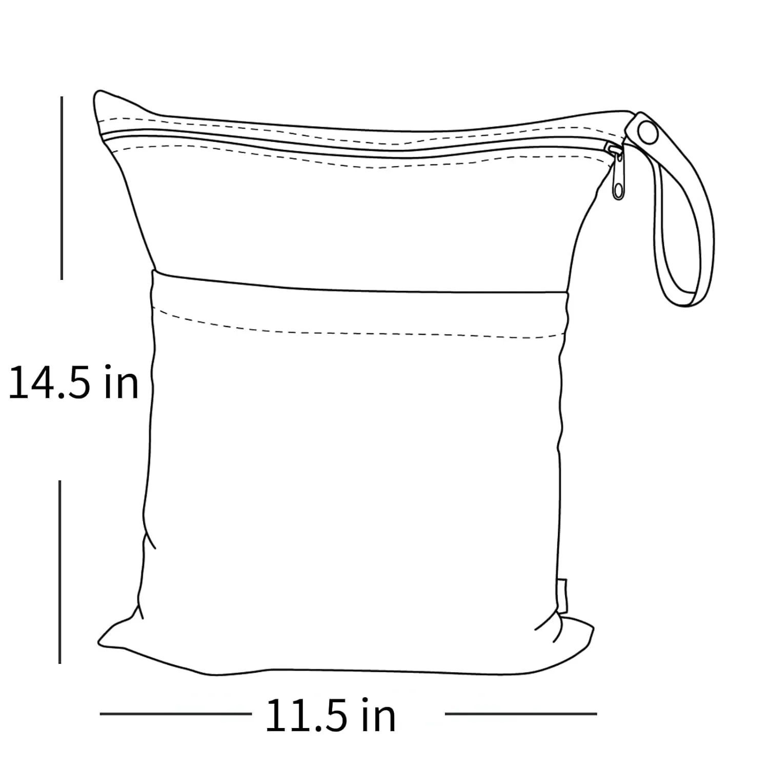 ALVABABY 2pcs Cloth Diaper Wet Dry Bags Waterproof Reusable with Two Zippered Pockets Travel Beach Pool Daycare Soiled Baby Items Yoga Gym Bag for Swimsuits or Wet Clothes 2LM05