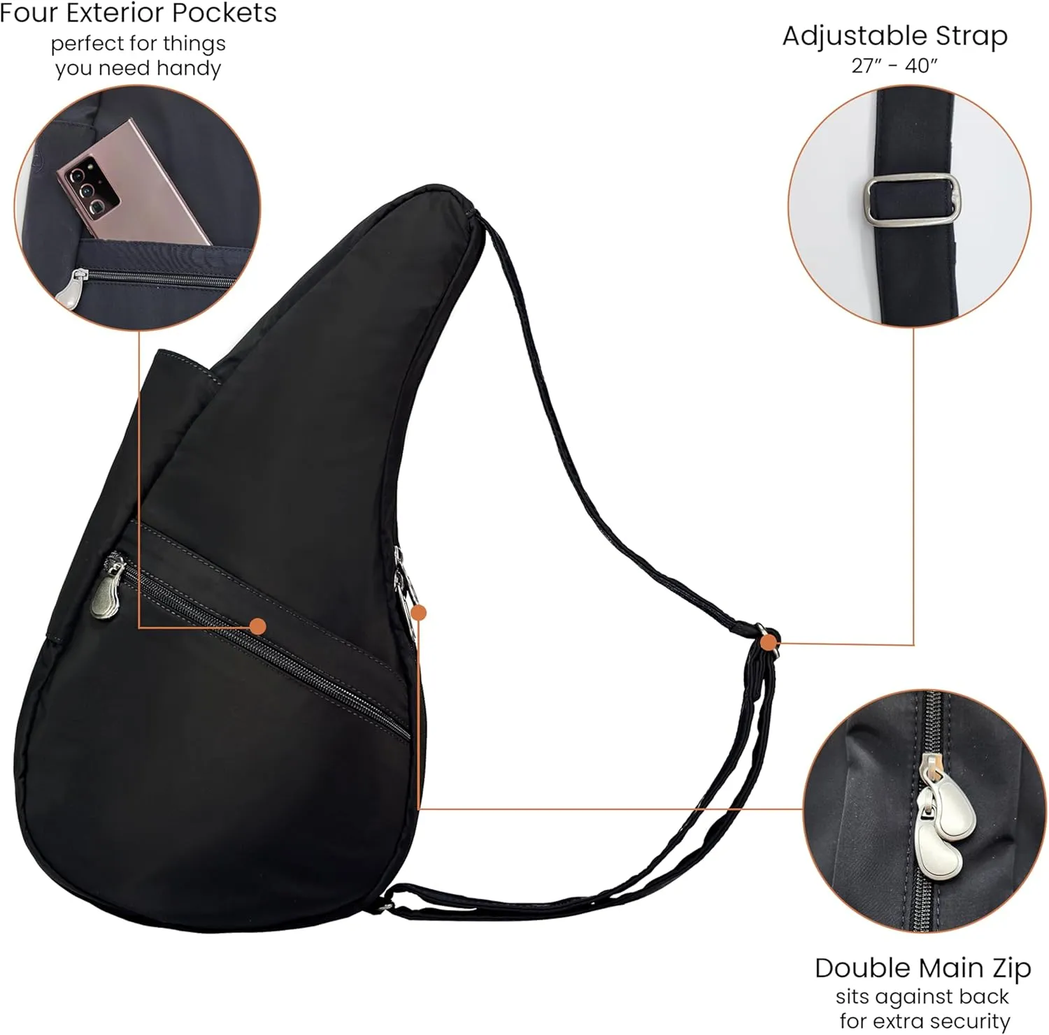 AmeriBag 17" Print Crossbody Sling Healthy Back Bag