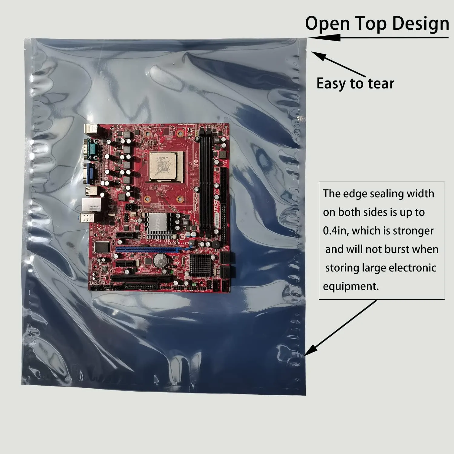 Anti Static Bags,10pcs 16x20in Open Top Extra Large ESD Shielding Bags,Anti-static Bag for Large Motherboard,GPU,Graphics Card and Electronic Device