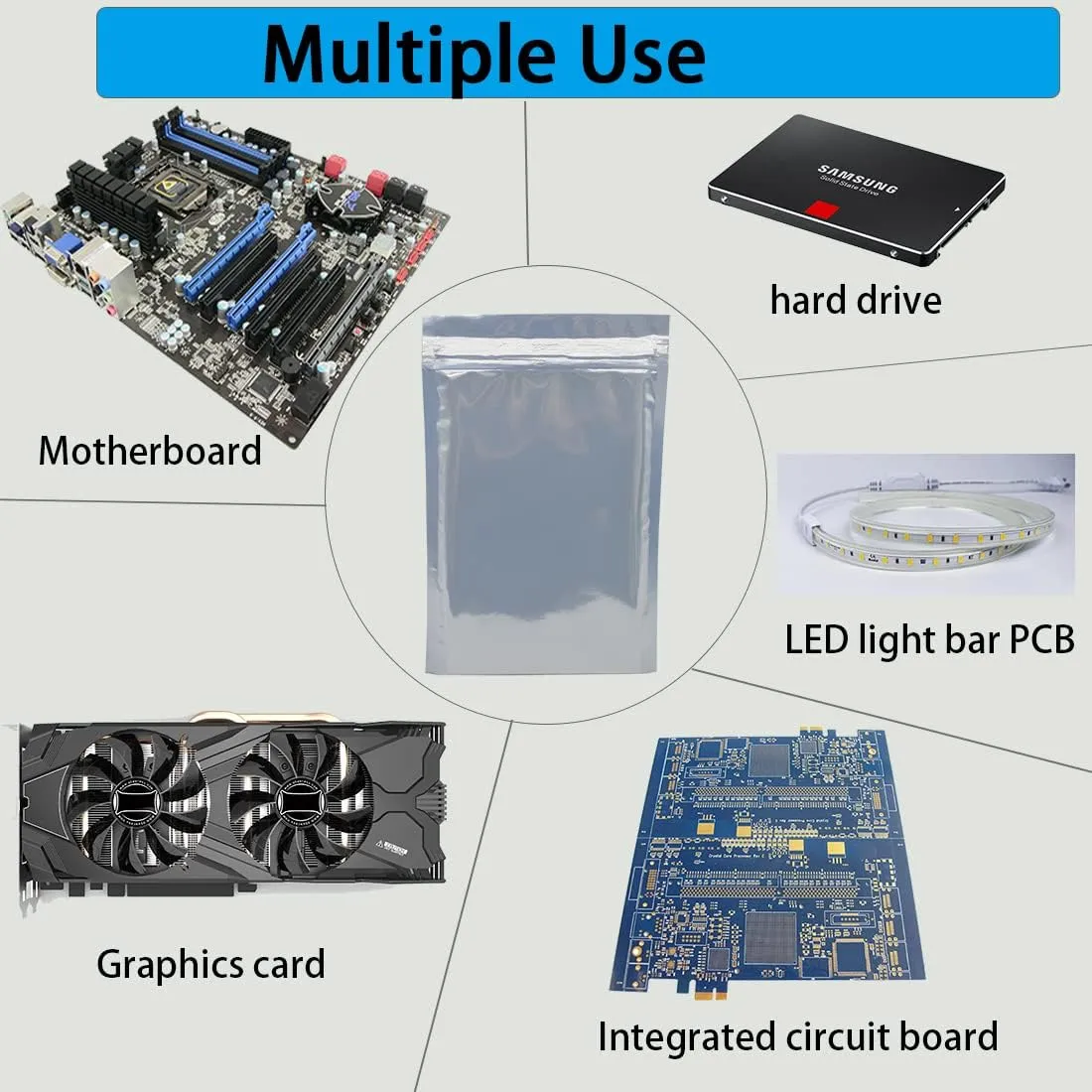 Anti Static Bags,10pcs 16x20in Open Top Extra Large ESD Shielding Bags,Anti-static Bag for Large Motherboard,GPU,Graphics Card and Electronic Device