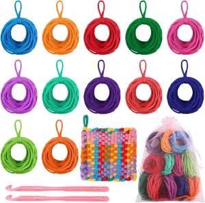 Aodaer 288 Pieces Loom Weaving Craft Loops Refill Elastic Potholder Loops with Multiple Colors for DIY Crafts Supplies, Compatible with 7 Inch Weaving Loom