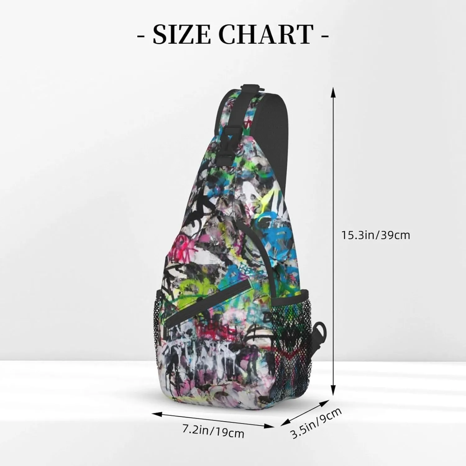 ASYG Graffiti Sling Bag Funny Crossbody Chest Daypack Casual Backpack Cool Shoulder Bag Hip Hop Bag