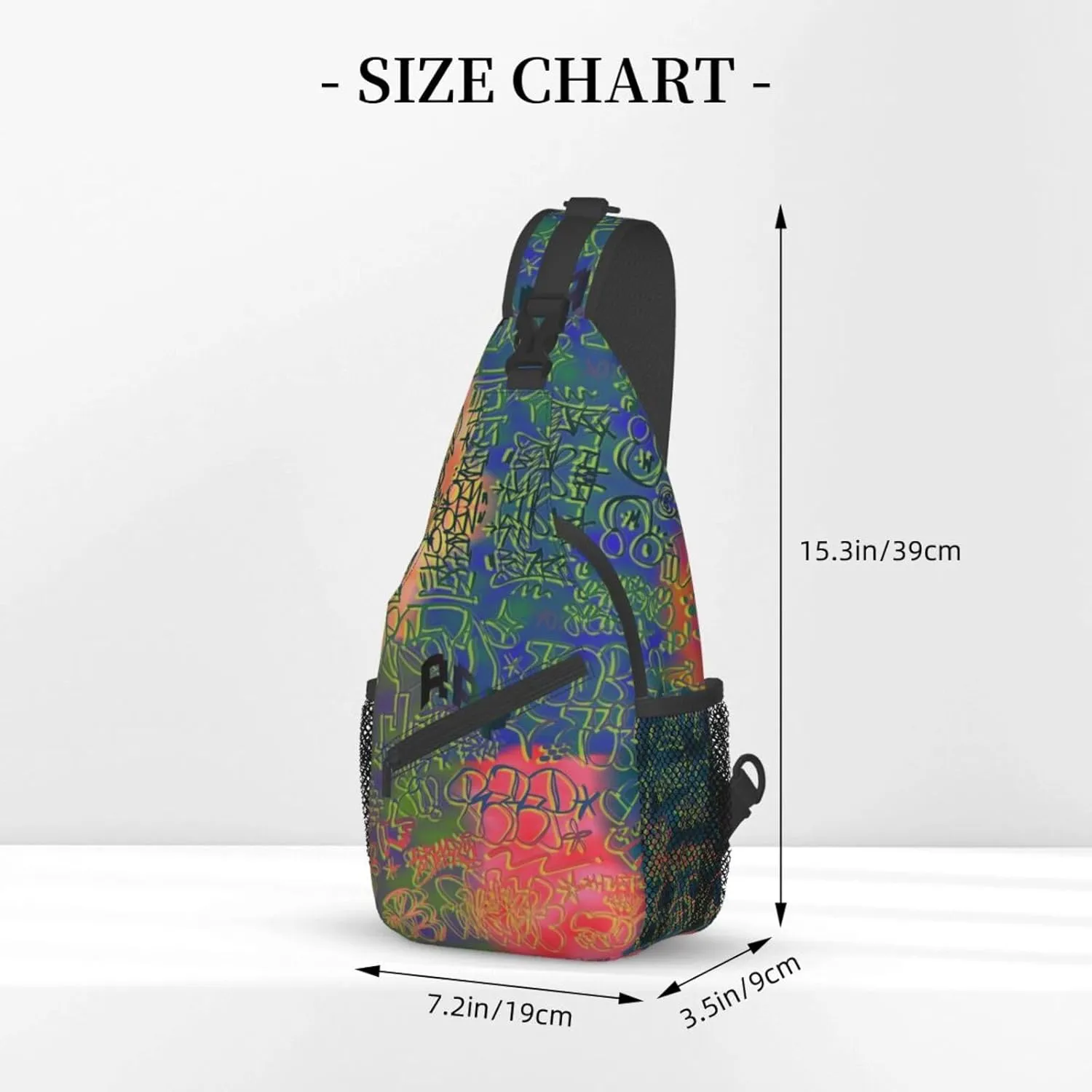 ASYG Graffiti Sling Bag Funny Crossbody Chest Daypack Casual Backpack Cool Shoulder Bag Hip Hop Bag