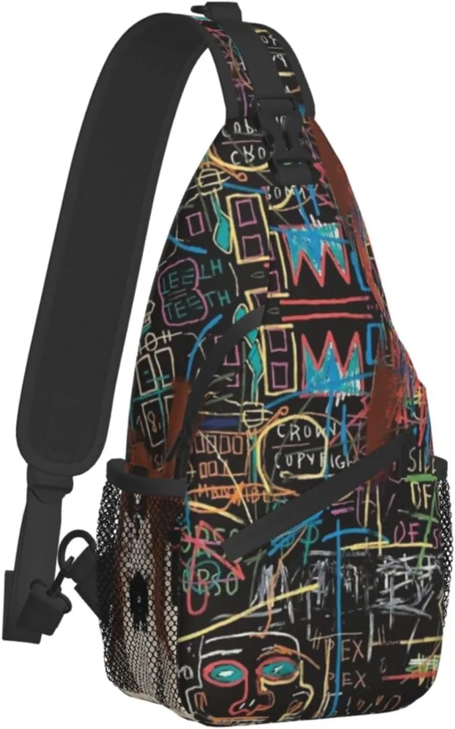 ASYG Graffiti Sling Bag Funny Crossbody Chest Daypack Casual Backpack Personality Shoulder Bag For Travel Picnic