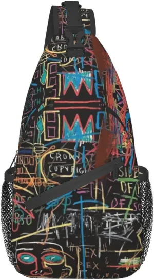 ASYG Graffiti Sling Bag Funny Crossbody Chest Daypack Casual Backpack Personality Shoulder Bag For Travel Picnic