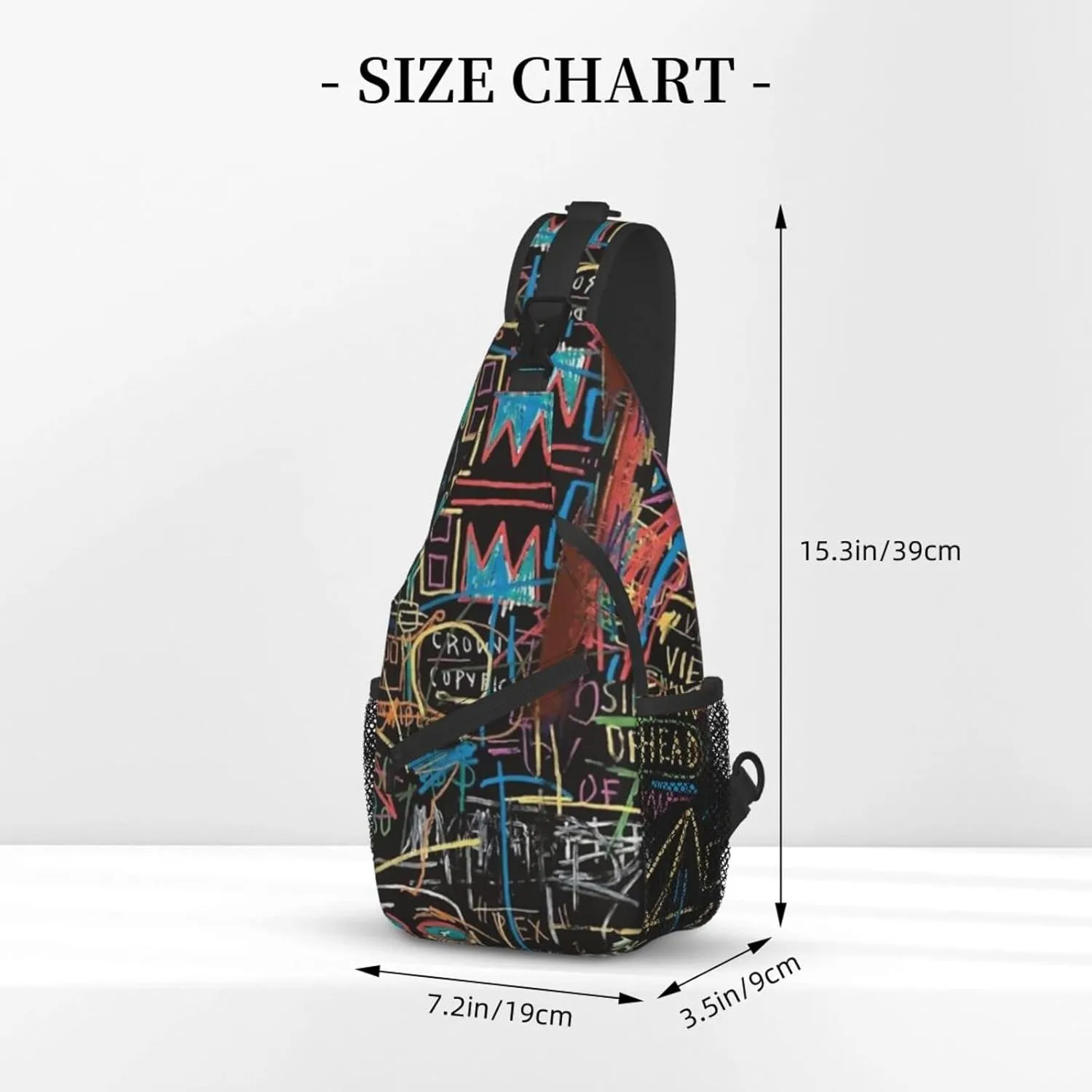 ASYG Graffiti Sling Bag Funny Crossbody Chest Daypack Casual Backpack Personality Shoulder Bag For Travel Picnic