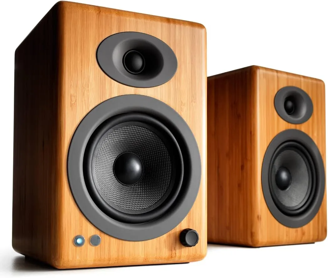 Audioengine A5  Wireless Bluetooth Bookshelf Speakers - Premium 150W Stereo Speakers for Music, Gaming, Turntables, Home Theater Systems - Powerful Studio Monitors