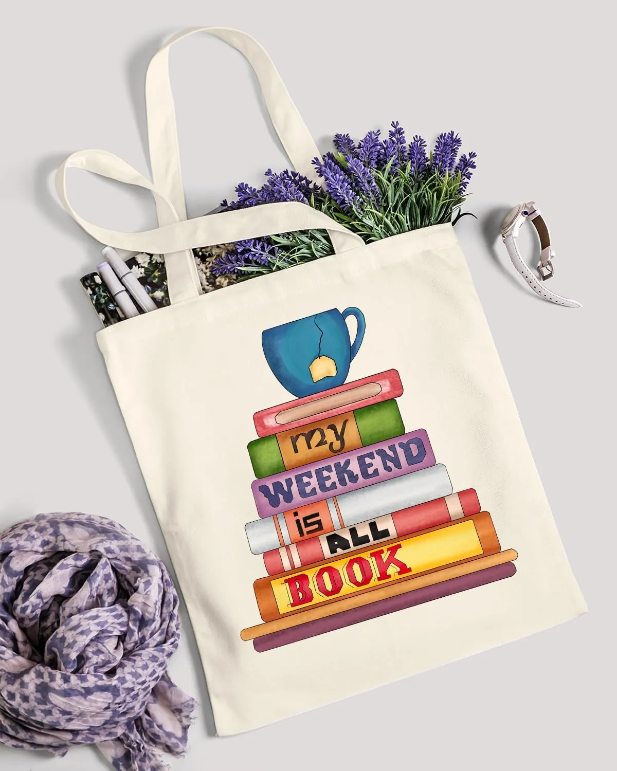 AUSVKAI Canvas Tote Bag Aesthetic for Women, Cute Reusable Cloth Cotton Bags for college Shopping Beach Grocery Trendy Gifts