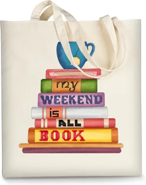 AUSVKAI Canvas Tote Bag Aesthetic for Women, Cute Reusable Cloth Cotton Bags for college Shopping Beach Grocery Trendy Gifts