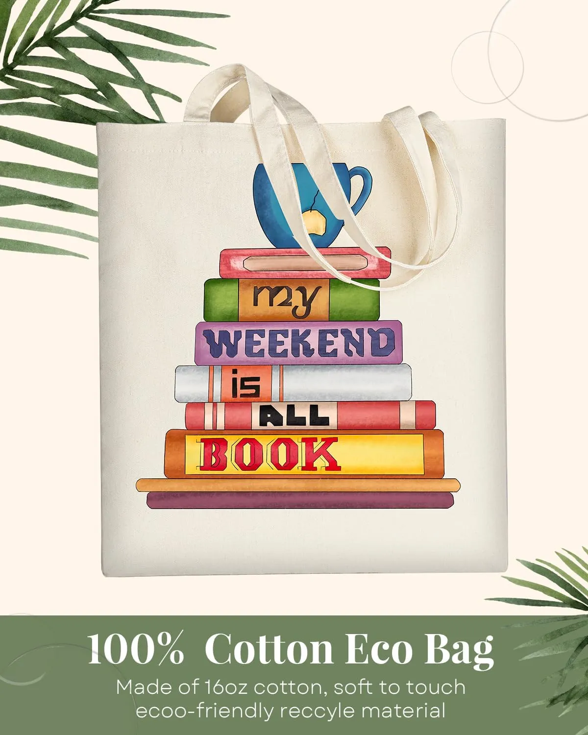 AUSVKAI Canvas Tote Bag Aesthetic for Women, Cute Reusable Cloth Cotton Bags for college Shopping Beach Grocery Trendy Gifts