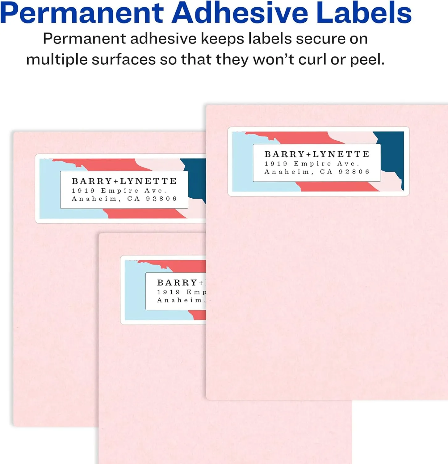 Avery Easy Peel Printable Address Labels with Sure Feed, 1" x 4", White, 2,000 Blank Mailing Labels for Laser Printers (5161)