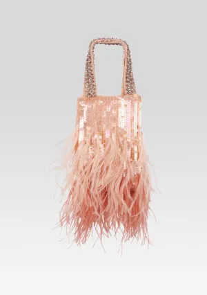 Avery Sequin Feather Bag