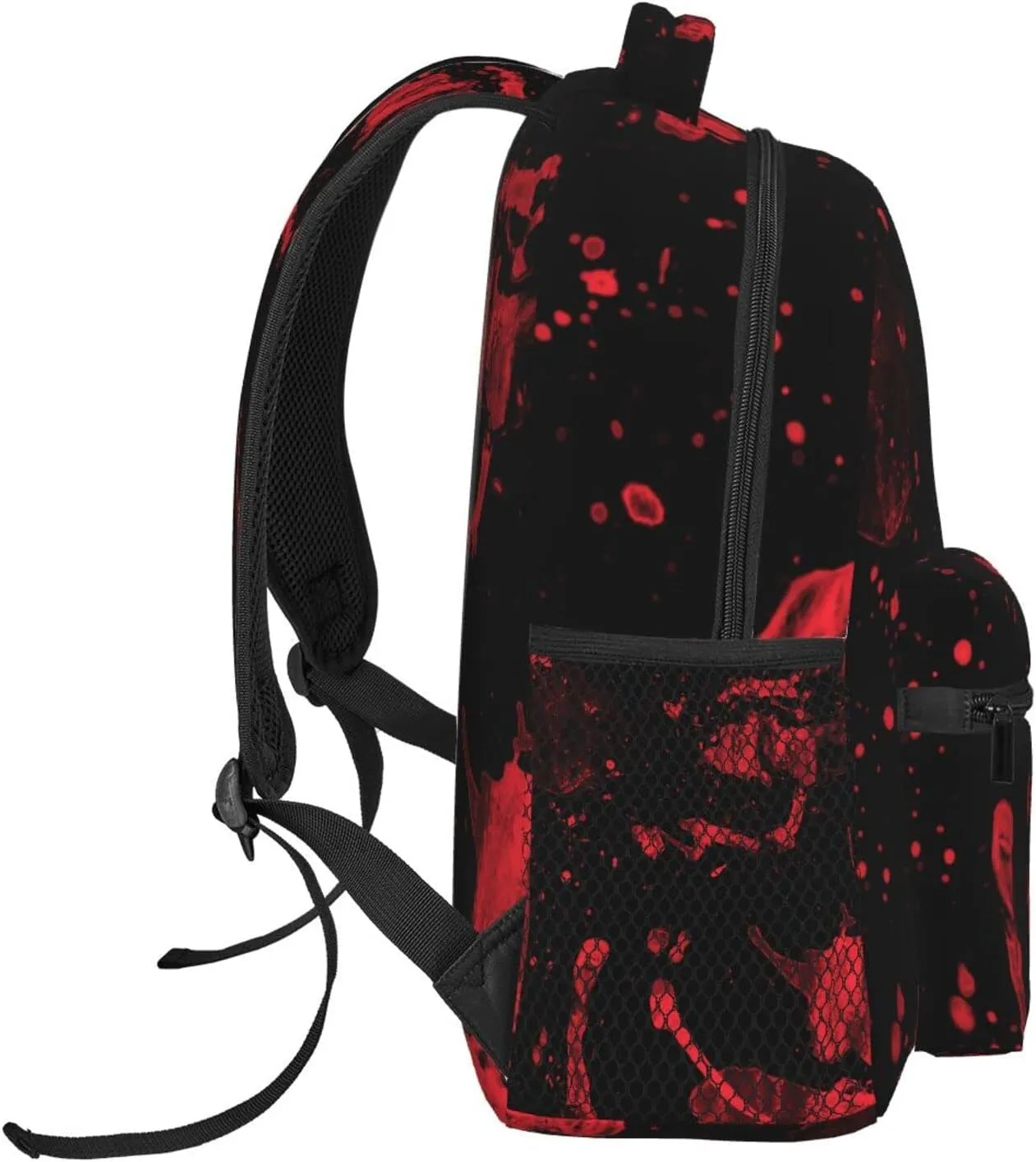 Backpack Anti-Theft Multipurpose Large Capacity Carry On Bag - Classic Horror Blood Splatter Black Red Art Camping Outdoor Backpack With Side Pockets, Pattern 578