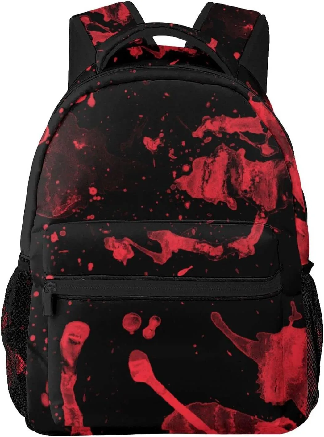 Backpack Anti-Theft Multipurpose Large Capacity Carry On Bag - Classic Horror Blood Splatter Black Red Art Camping Outdoor Backpack With Side Pockets, Pattern 578