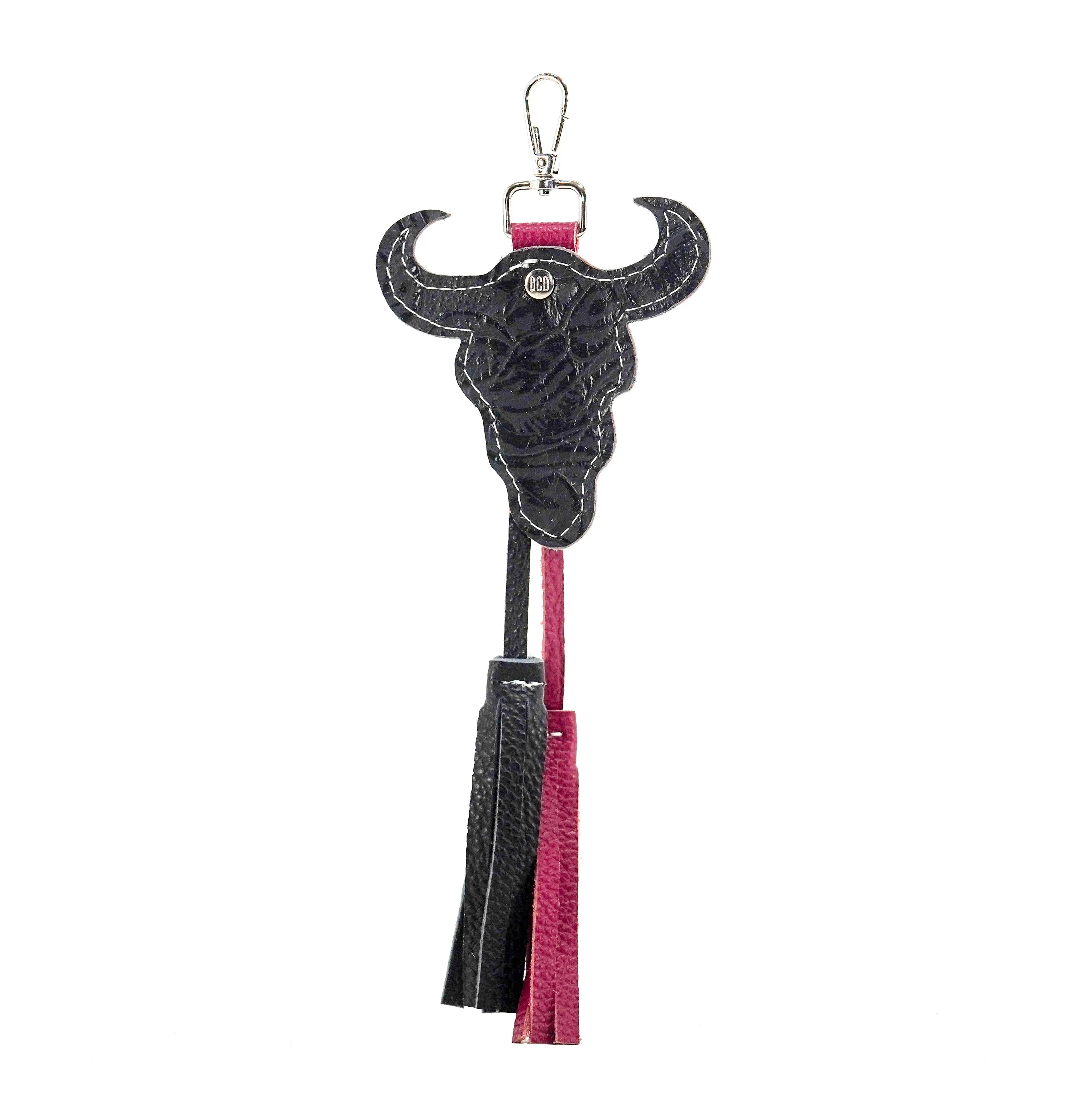 Bag Charm - All Embossed w/ Onyx Roses