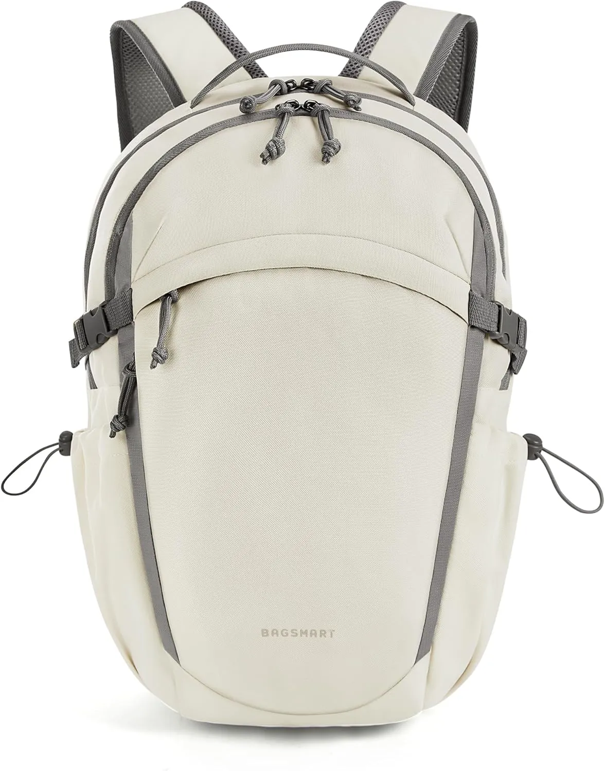 BAGSMART Travel Backpack for Women&Men,Lightweight 15.6" Casual Backpack for College,TSA Carry On Backpack for Airplanes,Water Resistant Personal Item Backpack for Gym,Hiking,Work,Beige